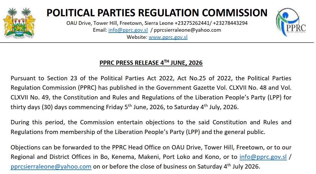 Political Parties Regulation Commission